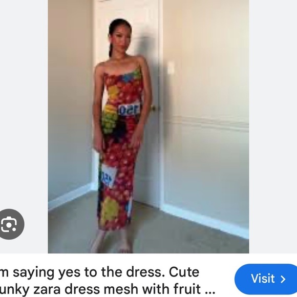 Zara fruit mesh midi dress BLOGGERS FAVORITE! NWT - Picture 9 of 9